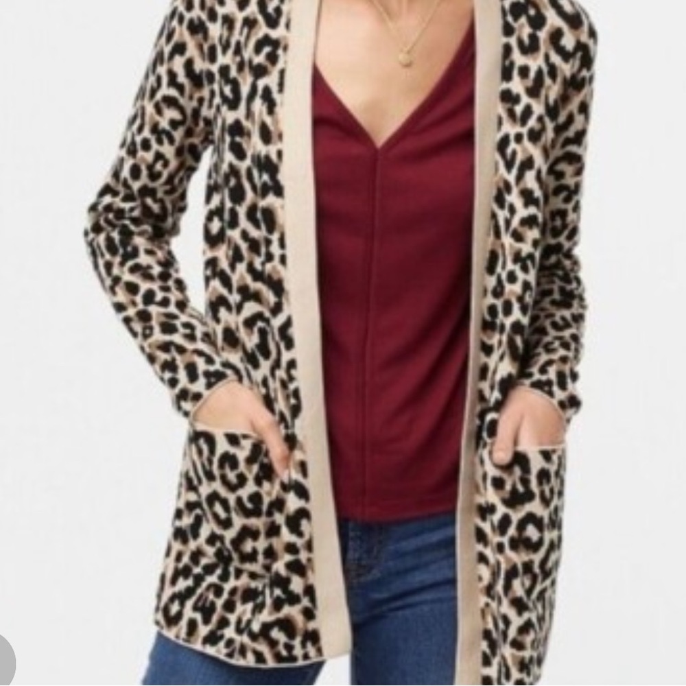 J.Crew Factory Leopard Cardigan - Picture 2 of 3